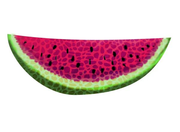 Realistisk Illustration Vattenmelon Isolerad Vit Bakgrund — Stockfoto