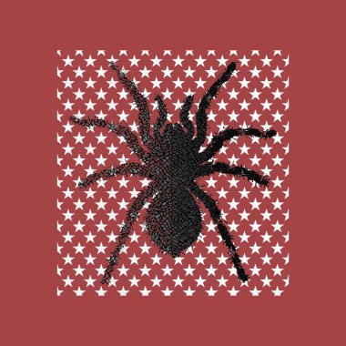 Yıldız desenli arka planda tarantula örümceği