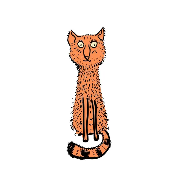 Ginger Gato Engraçado Personagem Dos Desenhos Animados —  Vetores de Stock