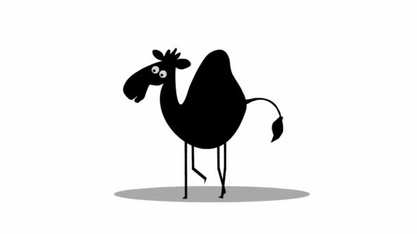 Camelo Engraçado Andando Animação Loop Sem Costura — Vídeo de Stock