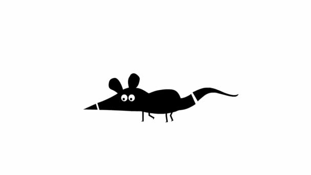 Funny Mouse Walking Cartoon Animation — Stock Video