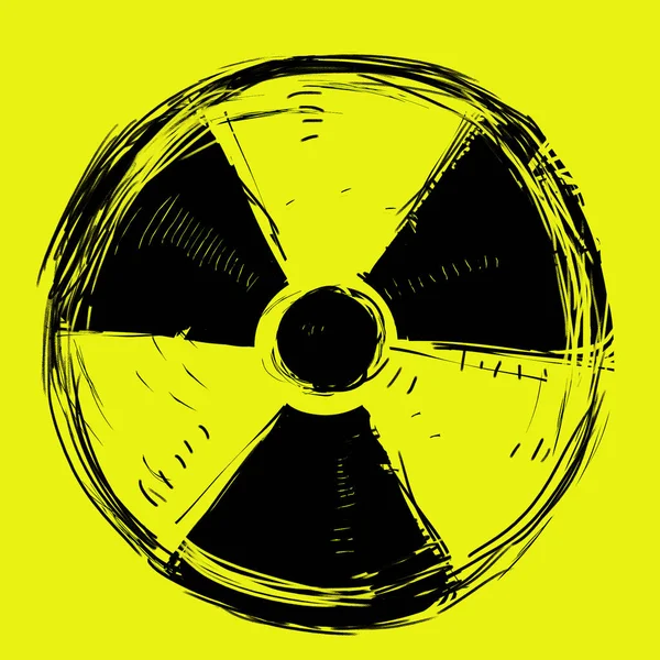 Radyoaktivite Sembolü Radyasyon Uyarı Işareti — Stok fotoğraf