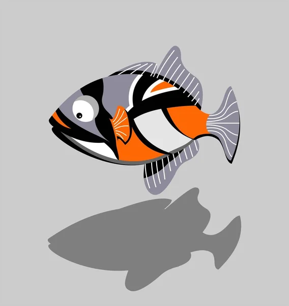 Triggerfish Exótico Peixe Desenho Animado Ilustração —  Vetores de Stock