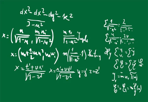 Handskrivna Matematiska Ekvationer Utbildningsbakgrund — Stock vektor