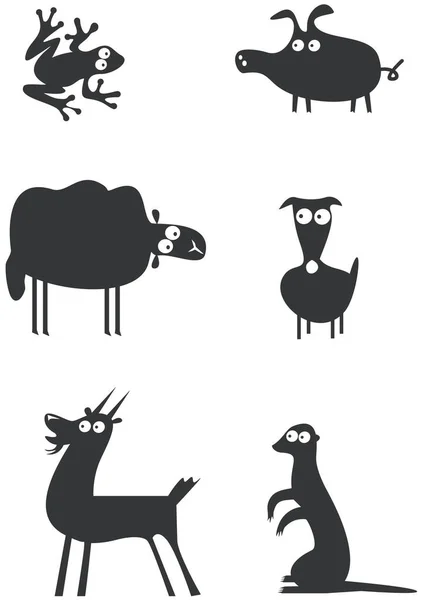 Funny Animal Characters Illustration White Background — Stock Photo, Image