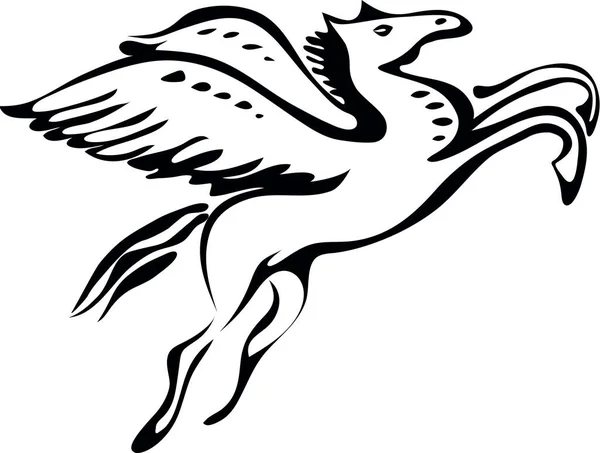 Pegasus Εικονογράφηση Φτερωτό Άλογο Πλευρά Άποψη — Φωτογραφία Αρχείου