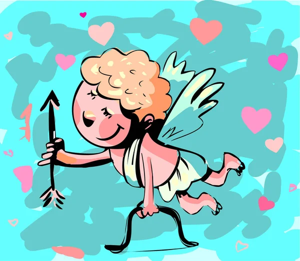 Handgetekende Doodle Illustratie Van Cupido — Stockfoto