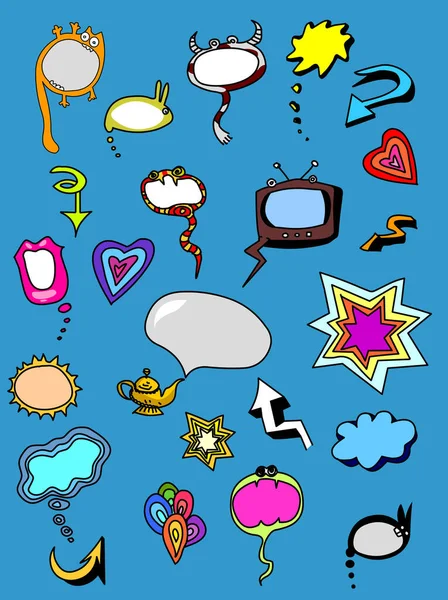Handgetekende Doodle Illustratie Van Chat Bubbels — Stockfoto