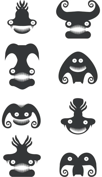 Mão Desenhada Doodle Ilustração Criaturas Sorridentes — Fotografia de Stock