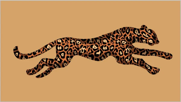 Running Leopard Illustration Side View — Stock Photo, Image