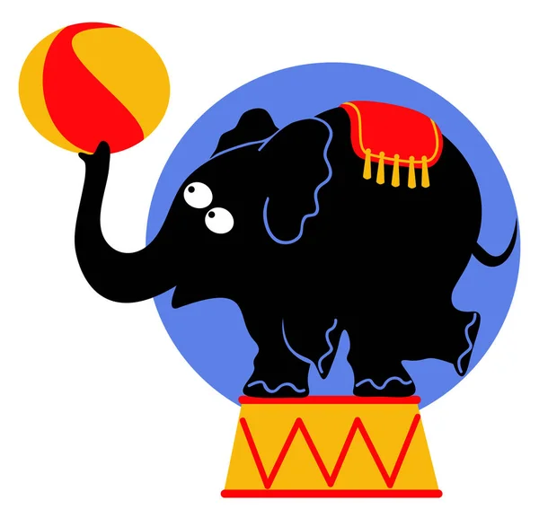 Ilustración Garabato Dibujado Mano Elefante Con Bola Circo —  Fotos de Stock