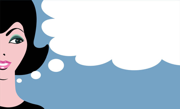 woman with empty speech bubble