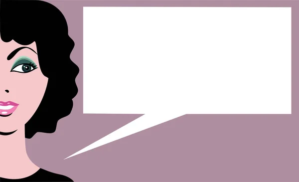 Woman Empty Speech Bubble — Stock Photo, Image