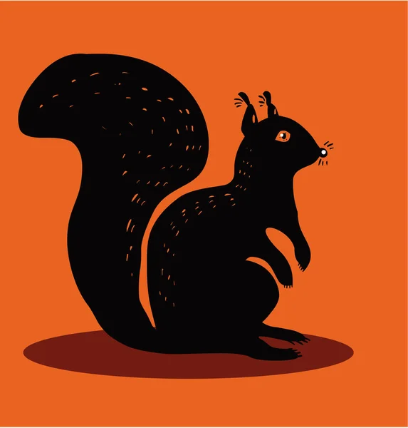 Abbildung Eines Niedlichen Schwarzen Eichhörnchens — Stockfoto
