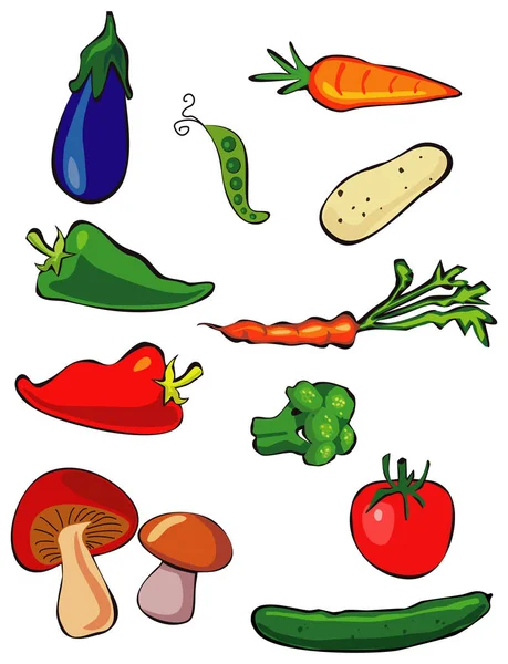 Handritad Klotter Illustration Grönsaker — Stockfoto