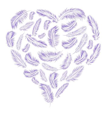 Tüylü kalp şeklinin el çizimi çizimi çizimi