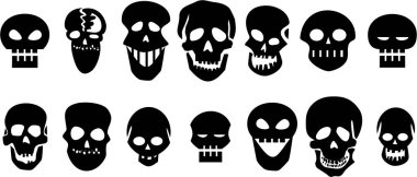 Siyah kafataslarıyla soyut illüstrasyon