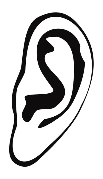 Illustration Eines Menschlichen Ohres Auf Weißem Hintergrund — Stockfoto