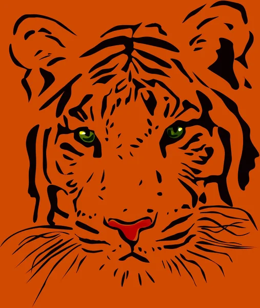 Ilustração Uma Cabeça Tigre — Fotografia de Stock