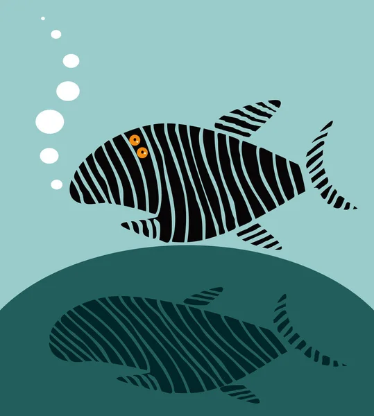 illustration of a cute cartoon fish