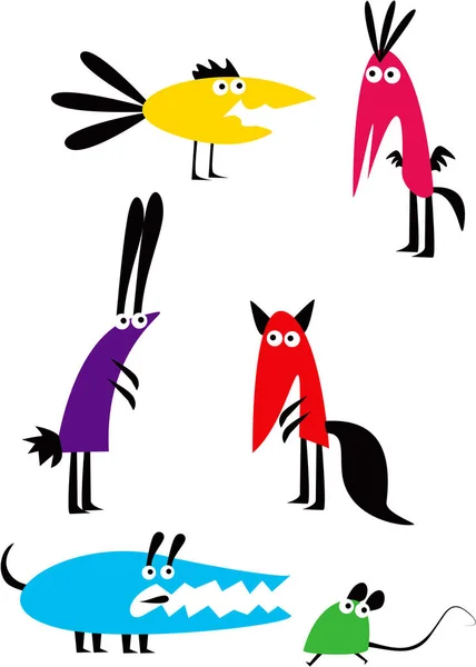 set of animals illustratuins on white background