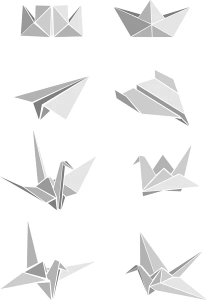 Origami Paper Elements White Background — 图库照片