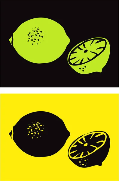 Illustrazione Scarabocchiata Disegnata Mano Limoni Verdi Neri — Foto Stock