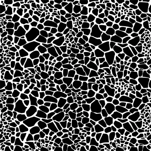 ヒョウの皮膚のシームレスな黒と白の抽象的なパターン — ストック写真