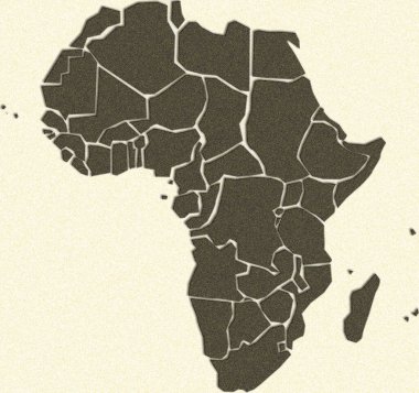 Afrika haritası basit illüstrasyon