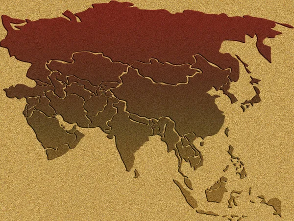 Mapa Asia Ilustración Simple — Foto de Stock