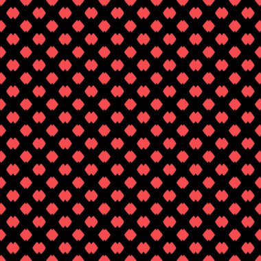 Kırmızı ve siyah kalpleri olan kusursuz bir desen. resimleme