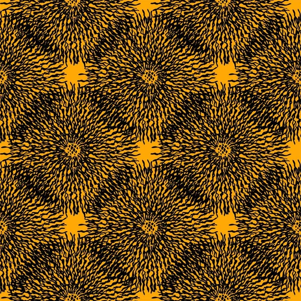 Abstract Seamless Pattern Yellow Black Cats — Stock Photo, Image