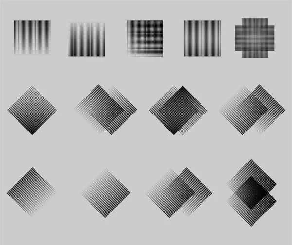 Reihe Abstrakter Geometrischer Formen Designelemente — Stockfoto
