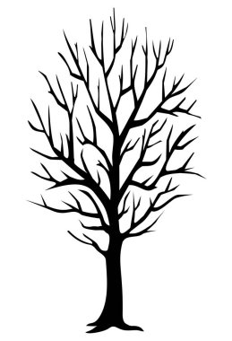 Büyük siyah yapraksız ağaç resimlerinin silueti.