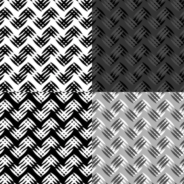 黒と白の幾何学的形状のシームレスなパターン イラスト — ストック写真