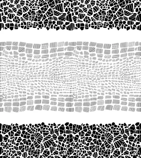 Vector Illustration Set Black White Seamless Patterns — Stock Photo, Image