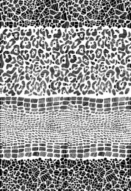 Hayvanların cilt dokusunun kusursuz siyah ve beyaz deseni.