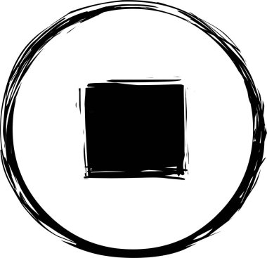 Beyaz arkaplan üzerindeki düğme simgesini durdur