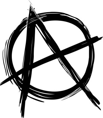 Beyaz arkaplanda siyah anarşi sembolü