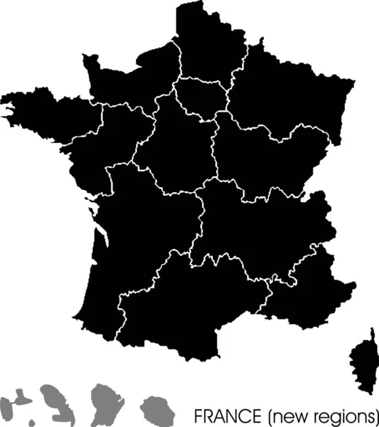 Franciaország Térképe Régiók — Stock Fotó