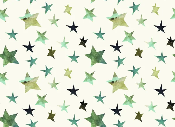 抽象的な星とカラフルなシームレスなパターン — ストック写真
