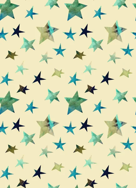 Colorido Patrón Sin Costuras Con Estrellas Abstractas —  Fotos de Stock