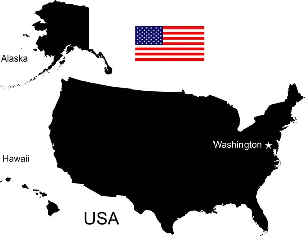 Amerykańska flaga i mapa USA — Zdjęcie stockowe