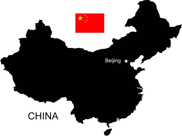 China Map Illustration Flag — Stock Photo, Image