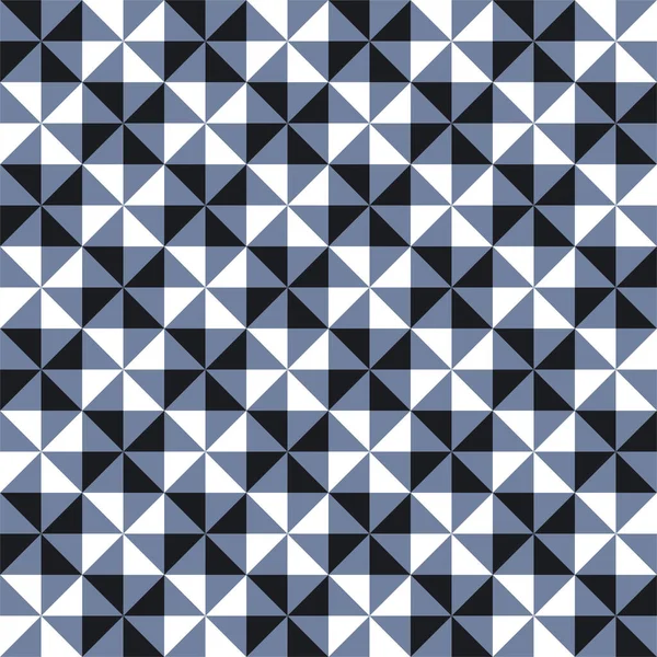 白色和黑色三角形图案在几何形状 瓷砖纹理上无缝背景的抽象图解 — 图库照片