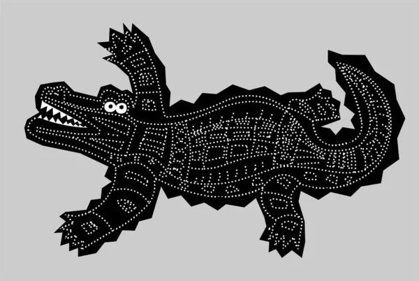 Stylizovaná Ilustrace Legračního Krokodýla — Stock fotografie
