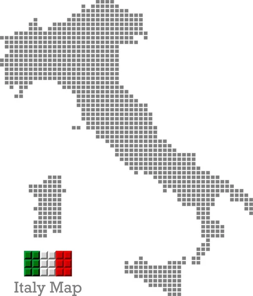 Italië Kaart Met Vlag Illustratie — Stockfoto