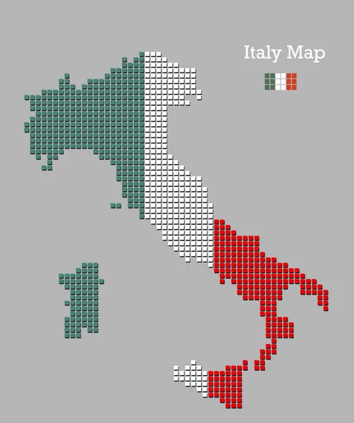 Italie Carte Avec Illustration Drapeau — Photo