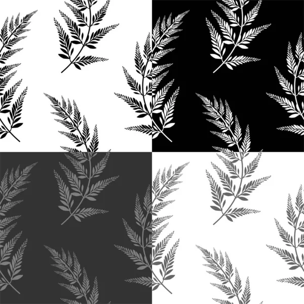 Nahtloses Muster Mit Blättern Und Pflanzen — Stockfoto