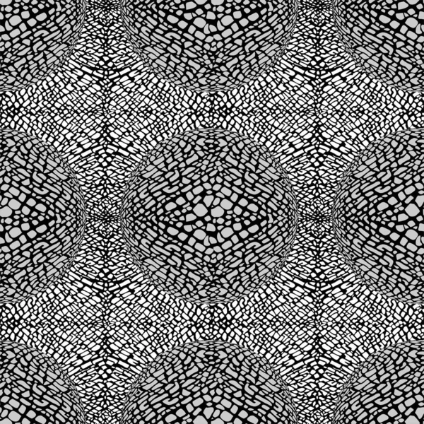 Abstracte Cirkels Zwart Wit Naadloos Patroon — Stockfoto